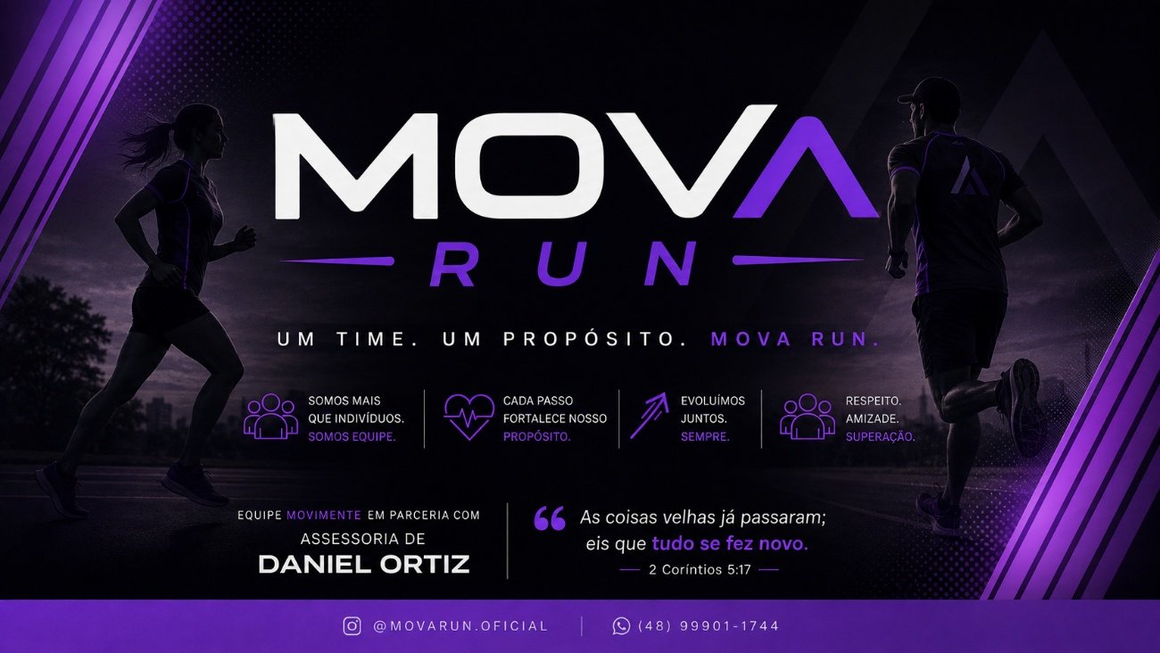 Arte oficial de divulgação do MOVA RUN
