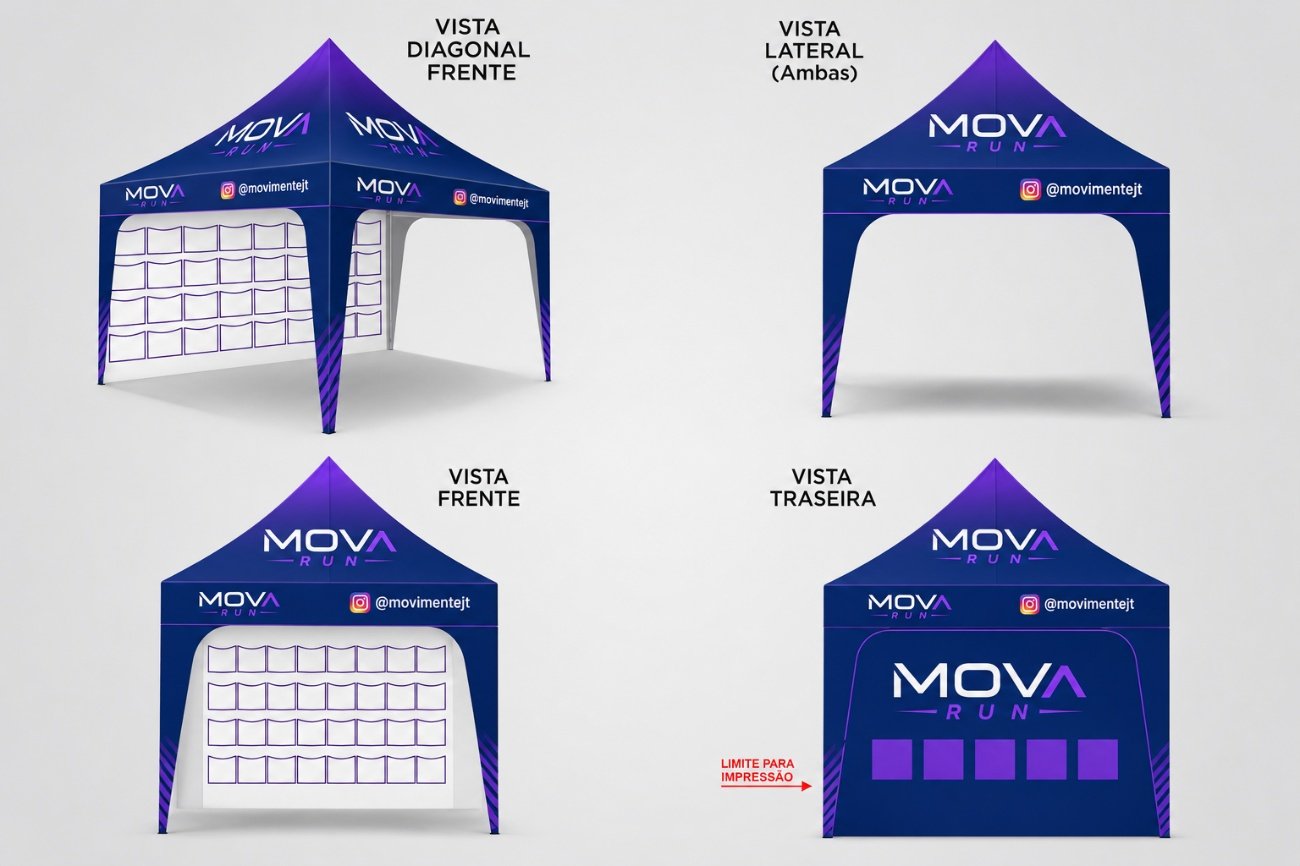 Projeto de personalização da tenda do MOVA RUN